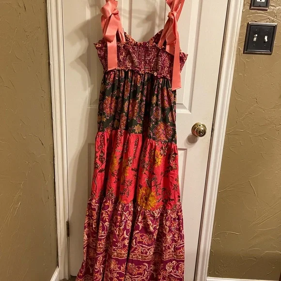 Free People Bluebell Maxi, Magenta Combo, Size Large - Picture 12 of 13